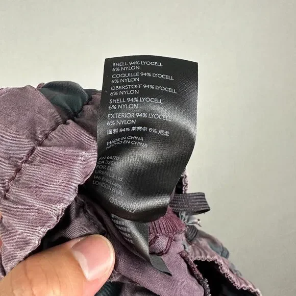 Anthropologie Women's Medium Jacquie Button Fly Jogger Pants Plum Purple Plaid - Picture 6 of 7